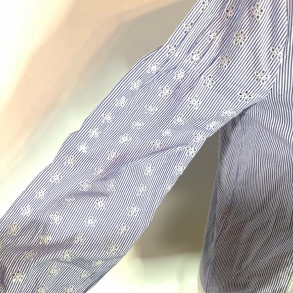 NWT Zara eyelet embroidered striped top - Picture 3 of 7